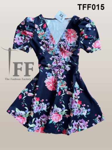 Jersey ruched sleeve skater dress