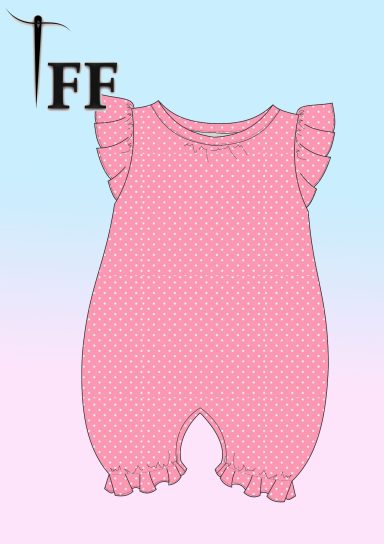 Girls ruffle sleeve romper
