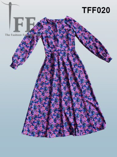 Woven round neck midaxi dress 