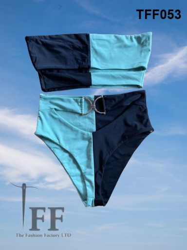 Contrast cut-out bikini 